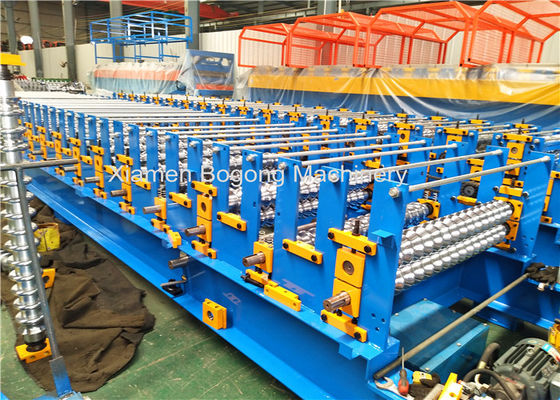 Automatic Double Layer Roll Forming Machine 7.5KW 0.4-0.8mm Thickness