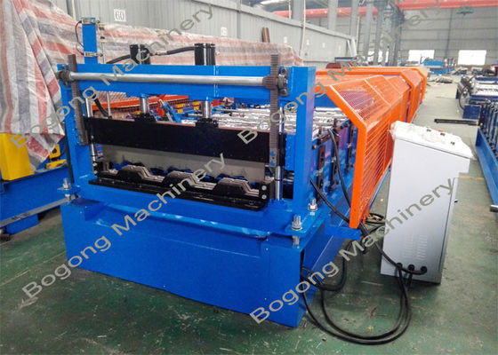 Metal Sheet Floor Deck Roll Forming Machine PLC Control For Construction